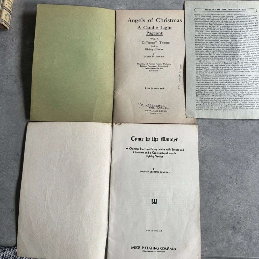 Vintage Christmas Church Pageant Book Lot Meigs Publishing 3 Booklets